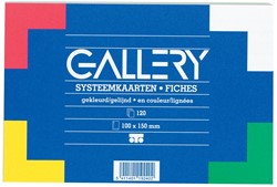 Gallery gekleurde systeemkaarten, ft 10 x 15 cm, gelijnd, pak van 120 stuks