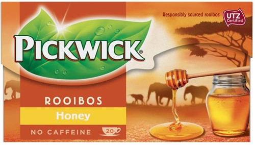 Pickwick thee, rooibos en honing, pak van 20 zakjes