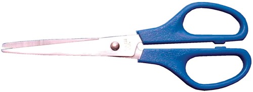 Bouhon schaar, ft 16 cm, rechts, scherpe punt, RVS, blauw