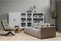 Jouke Draaifauteuil Leerlook Groen-2