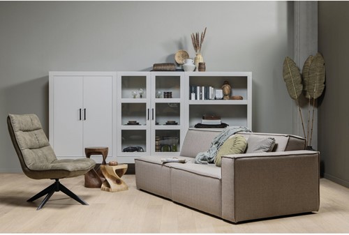 Jouke Draaifauteuil Leerlook Groen-2