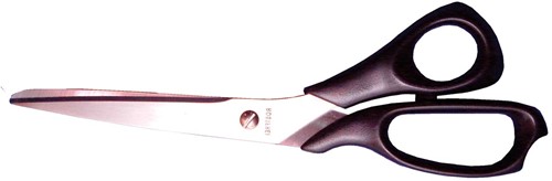 Bouhon schaar, ft 21 cm, links, ronde punt, RVS, zwart