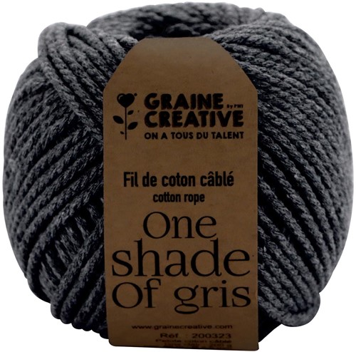 Graine Créative Macramé touw, ft 2,5 mm x 80 m, antracietgrijs-2