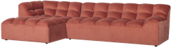 Allure Chaise Longue Links Gewassen Fluweel Blush