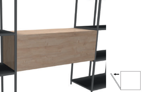 Flexwall tussenhangend opbergelement 36x115 1-vak met 1 klapdeur