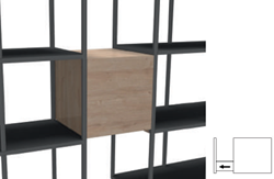 Flexwall tussenhangend opbergelement 36x36 met 1 hangmappen uittreklade