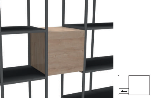 Flexwall tussenhangend opbergelement 36x36 met 1 hangmappen uittreklade