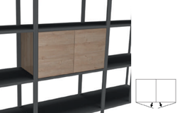 Flexwall inbouw opbergelement 36x76 1-vak met 2 draaideuren