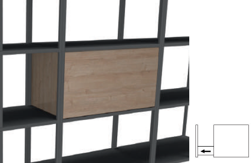 Flexwall inbouw opbergelement 36x76 met 1 hangmappen-uittreklade