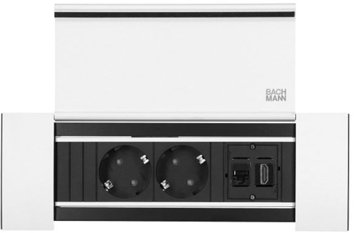 Inbouw Stekkerdoos Power Frame Bachmann 2x 230V + 1x HDMI + 1x Cat6U