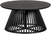 Slats low salontafel hout - zwart - 40 x Ø80