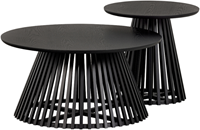 Slats low salontafel hout - zwart - 40 x Ø80-2