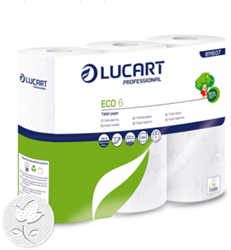 Lucart toiletpapier Eco 6 2lgs 200 vel Wit, zak 16x6 rol