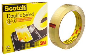 3M dubbelzijdige tape 665 transparant 12mm rol 32.9meter