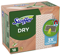 Swiffer Dry navulling, doekjes met bijenwas voor parket, pak van 18 stuks