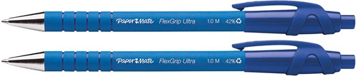 Paper Mate balpen Flexgrip Ultra RT medium, blauw, blister van 2 stuks-2