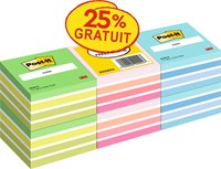 Post-it Notes kubus, 450 vel, ft 76 x 76 mm, promopak van 6 kubussen in geassorteerde kleuren-2