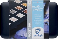 Van Gogh aquarelverf, pocketbox met 12 napjes, metallic- en interference kleuren