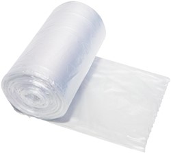 Vuilniszak HDPE, 0,16 micron, ft 39 x 49 cm, 10 l, transparant, rol van 50 stuks