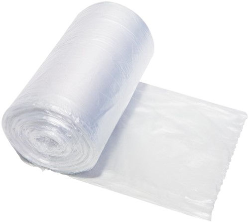 Vuilniszak HDPE, 0,16 micron, ft 39 x 49 cm, 10 l, transparant, rol van 50 stuks