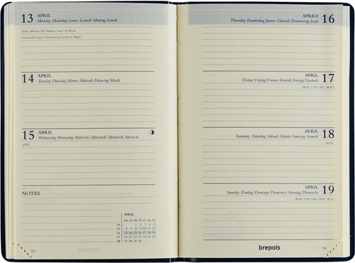 Brepols agenda Delta Seta 6-talig, zwart, 2026-2