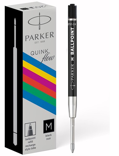 Parker ECO balpen navulling, medium, zwart, 20 stuks