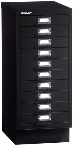 Bisley ladekast, ft 67 x 27,9 x 40,8 (h x b x d), 10 laden, zwart