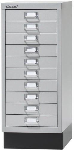 Bisley ladekast, ft 67 x 27,9 x 40,8 (h x b x d), 10 laden, grijs