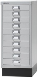 Bisley ladekast, ft 67 x 27,9 x 40,8 (h x b x d), 10 laden, grijs