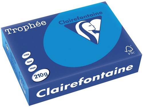 Clairefontaine Trophée Intens, gekleurd papier, A4, 210 g, 250 vel, turkoois
