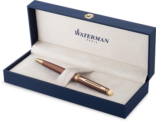 Waterman Hémisphère Metalic balpen, medium, koperrood GT, giftbox-2