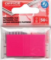 OFFICE products index, 25 x 43 mm, ophangzakje van 50 tabs, roze