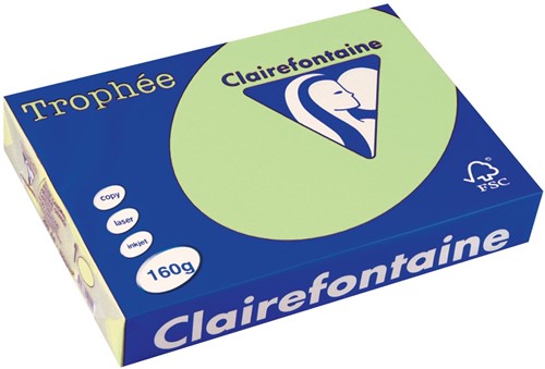 Clairefontaine Trophée Pastel, gekleurd papier, A4, 160 g, 250 vel, groen