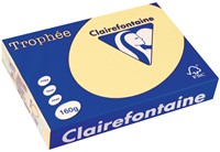 Clairefontaine Trophée Pastel, gekleurd papier, A4, 160 g, 250 vel, kanariegeel