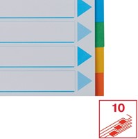 Tabbladen Esselte Standaard A4 10-delig karton 11-rings met voorblad assorti-7