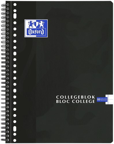 COLLEGEBLOK OXFORD A4 23-GAATS LIJN 80VEL ZWART 1 Stuk