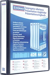 DONAU personaliseerbare ringmap, PP, ft A4, 4 D-ringen van 16 mm, zwart