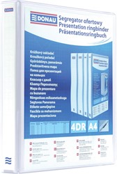 DONAU personaliseerbare ringmap, PP, ft A4, 4 D-ringen van 50 mm, wit