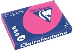 Clairefontaine Trophée Pastel, gekleurd papier, A3, 80 g, 500 vel, fluo roze