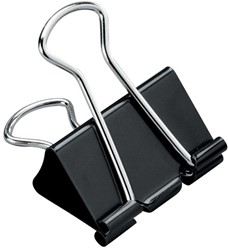 Pergamy foldbackclip 32 mm, zwart, doos van 12 stuks