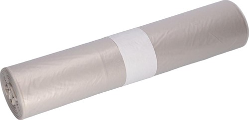 Deiss vuilniszak, ft 57,5 x 100 cm, transparant, LDPE, rol van 25 stuks