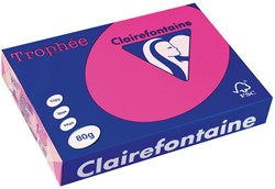 Clairefontaine Trophée Intens, gekleurd papier, A4, 80 g, 500 vel, fluo roze
