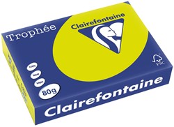 Clairefontaine Trophée Intens, gekleurd papier, A4, 80 g, 500 vel, fluo groen
