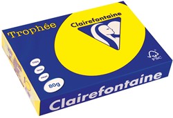 Clairefontaine Trophée Intens, gekleurd papier, A4, 80 g, 500 vel, fluogeel