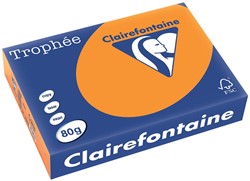 Clairefontaine Trophée Intens, gekleurd papier, A4, 80 g, 500 vel, fluo oranje