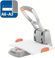 Perforator Rapid Supreme HDC150/2 heavy duty 2-gaats 150 vel zilver/oranje-3