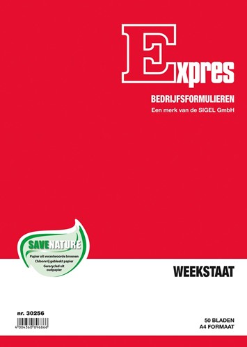 Sigel Expres weekstaat, ft A4, Nederlandstalig, 50 vel