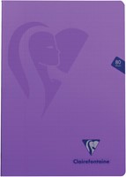 Clairefontaine schrift mimesys voor ft A4, 80 bladzijden, kaft in PP, geruit 4 x 8, geassorteerde kleuren-3