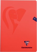 Clairefontaine schrift mimesys voor ft A4, 80 bladzijden, kaft in PP, geruit 4 x 8, geassorteerde kleuren