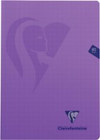 Clairefontaine schrift mimesys voor ft A4, 80 bladzijden, kaft in PP, geruit 10 mm, geassorteerde kleuren-3